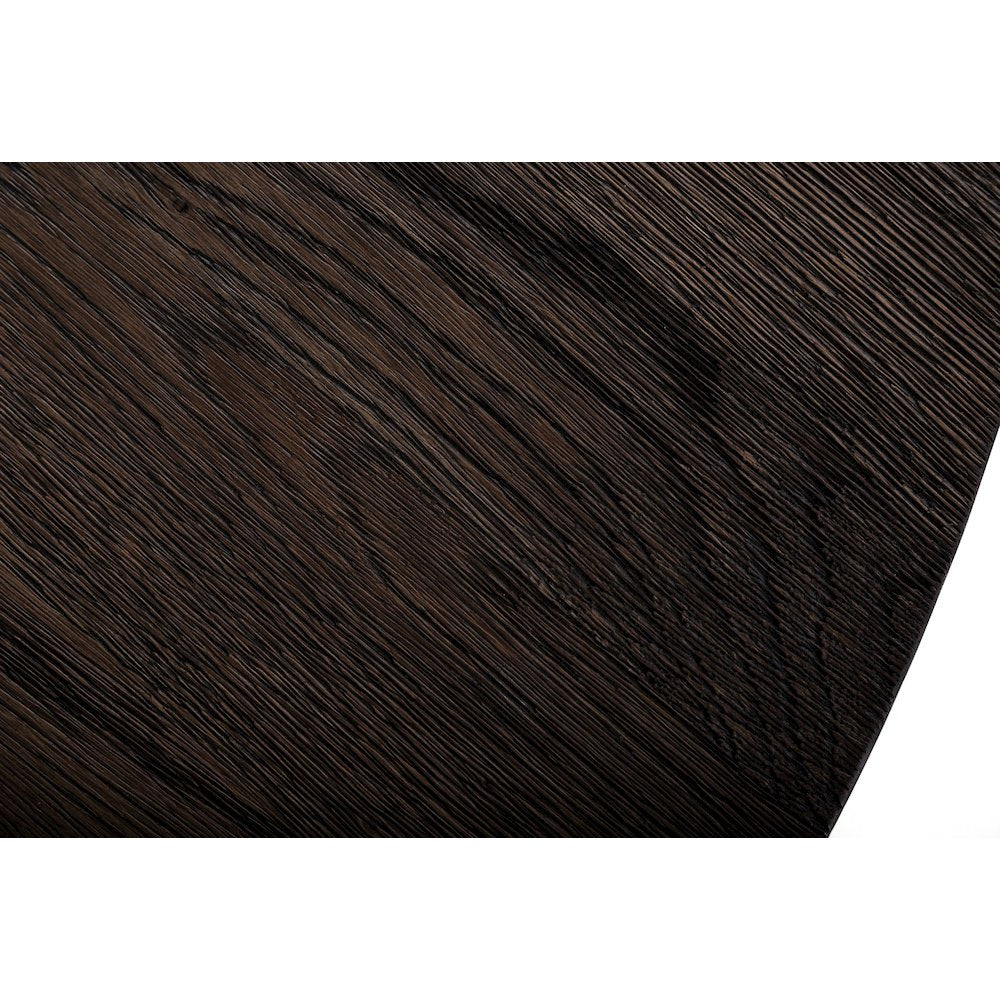 Modrest Renzo Modern Round Oak & Concrete Dining Table