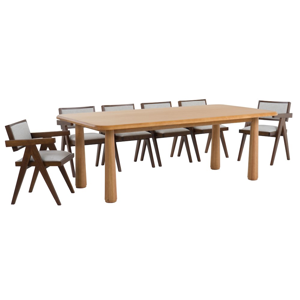 Modrest Rhea - Modern 87" Natural Acacia Rectangular Dining Table