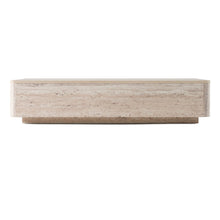 Roma - Modern Faux Travertine Rectangular Coffee Table