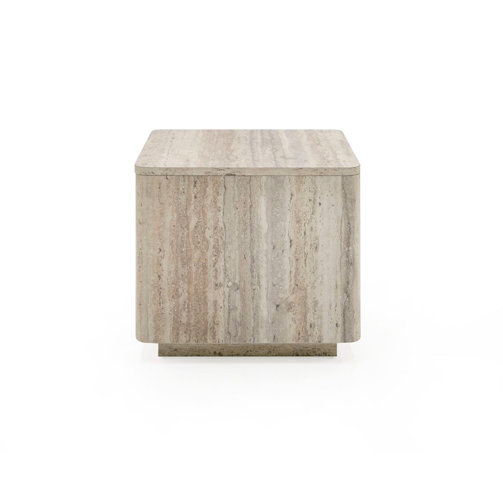 Nova Domus Roma - Modern Faux Travertine Square End Table
