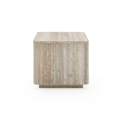 Nova Domus Roma - Modern Faux Travertine Square End Table