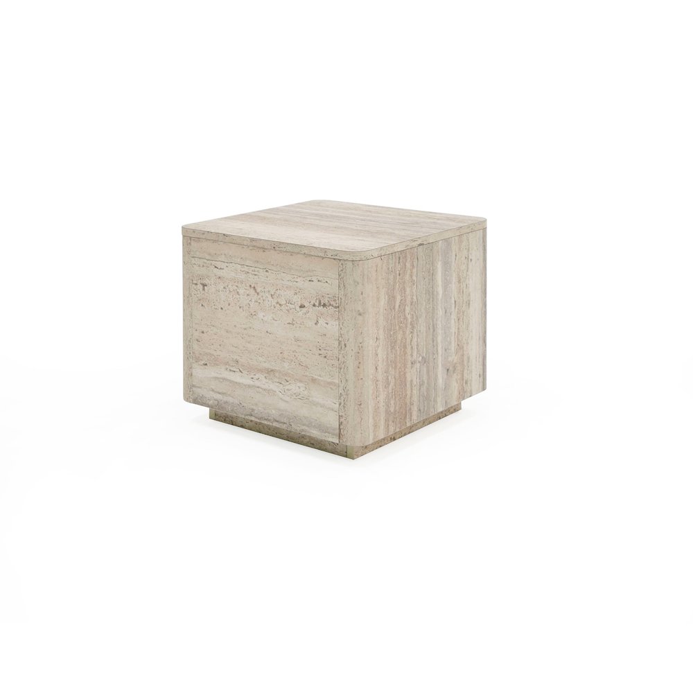 Nova Domus Roma - Modern Faux Travertine Square End Table