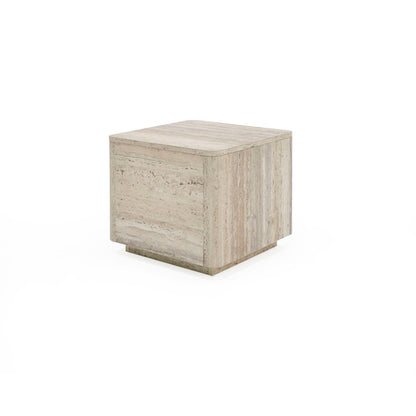Nova Domus Roma - Modern Faux Travertine Square End Table