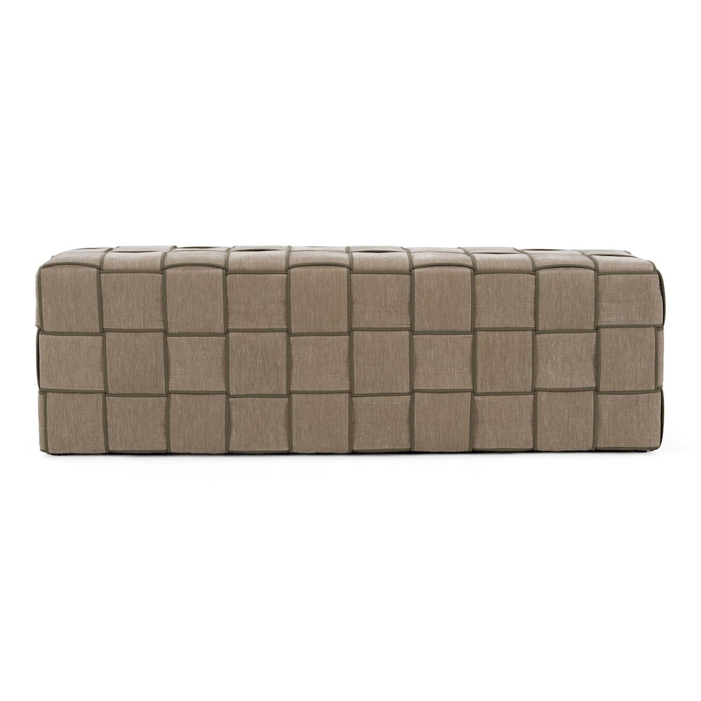 Rousey - Modern Taupe Fabric Bench