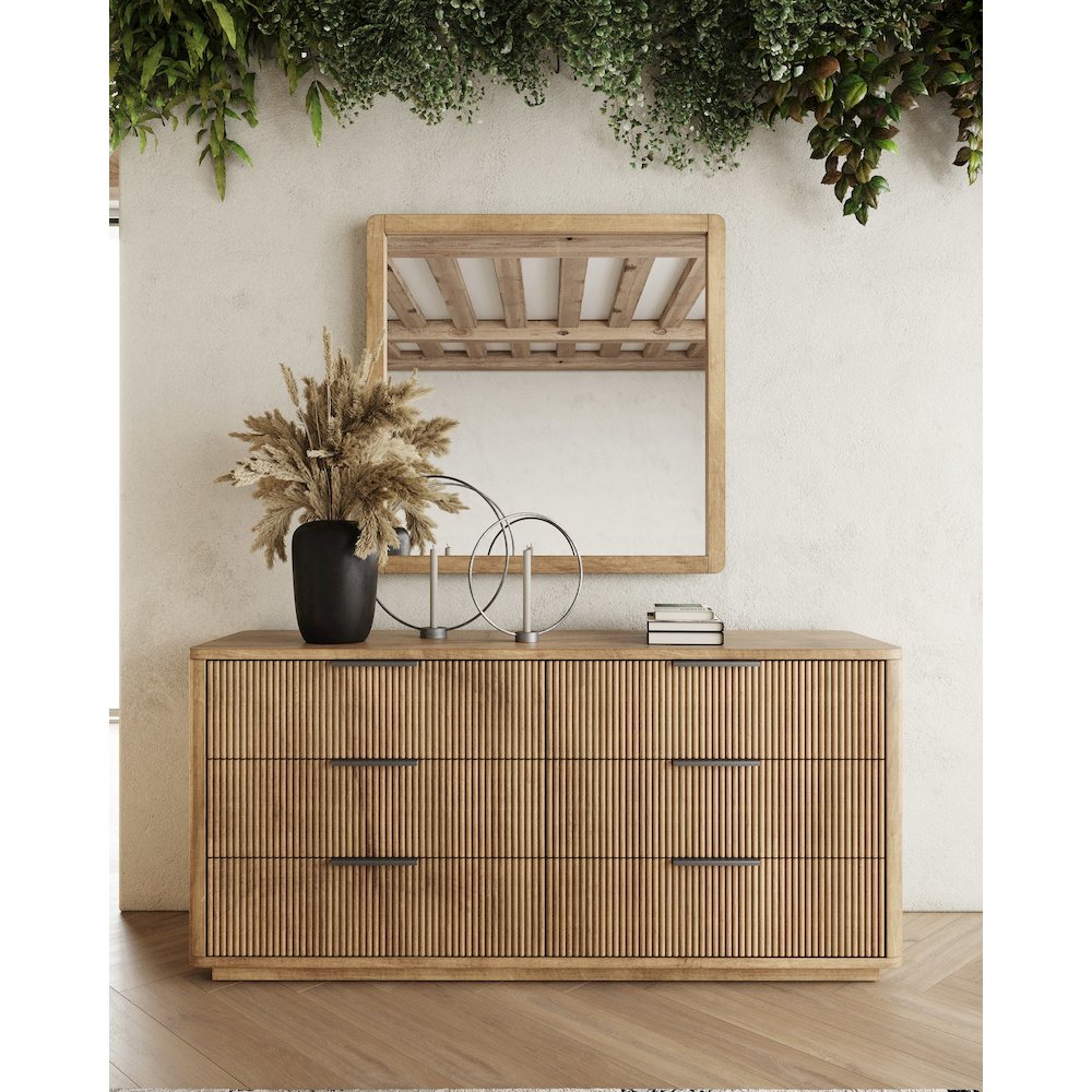 Nova Domus Santa Monica - Modern Natural Oak Square Mirror