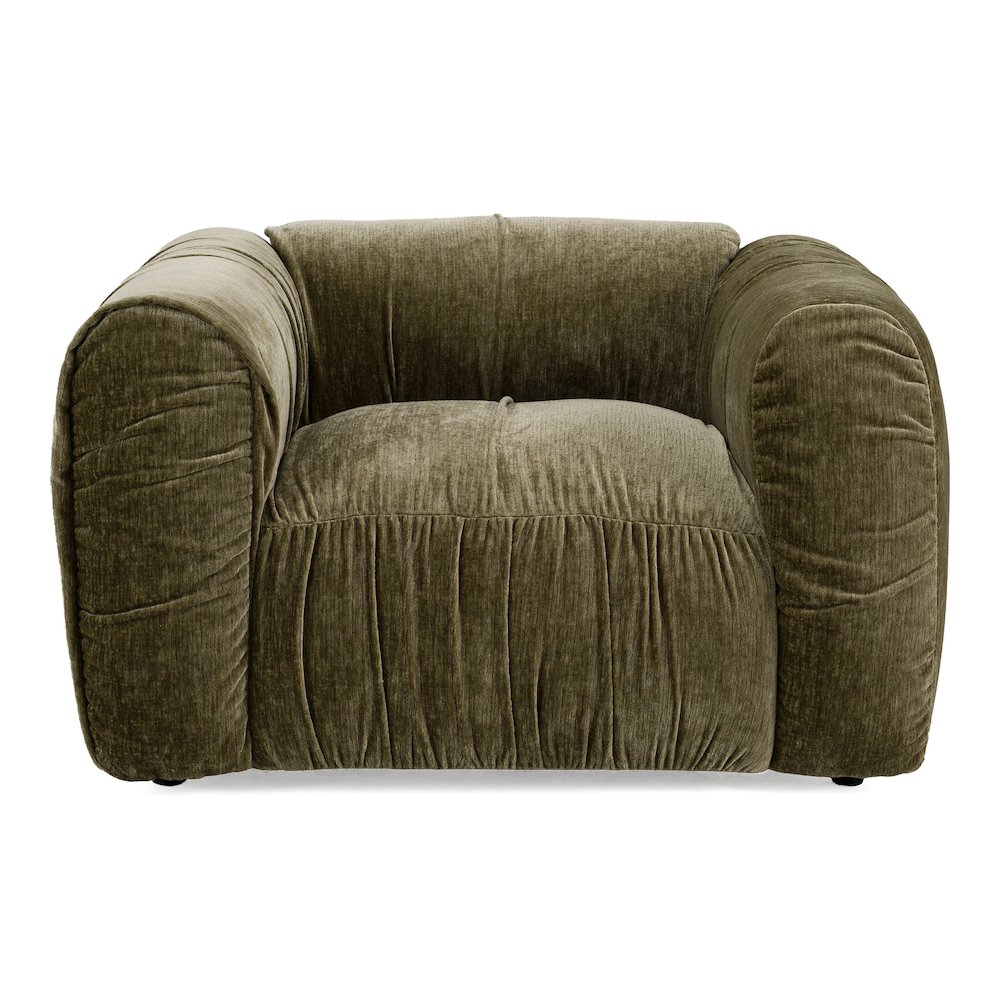 Siegal - Modern Olive Green Fabric Lounge Chair