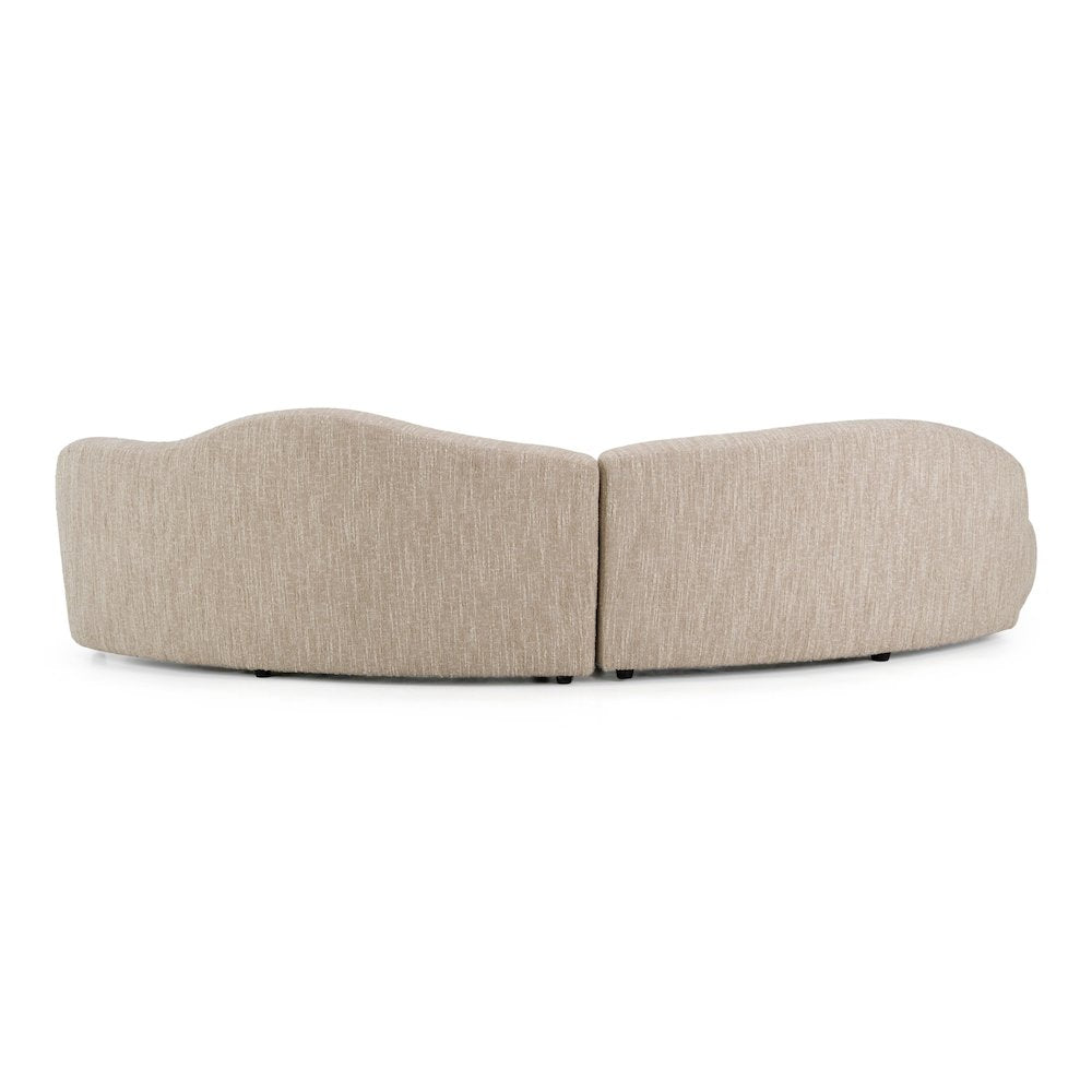 Spiro - Modern Beige Fabric Curved Sectional Sofa