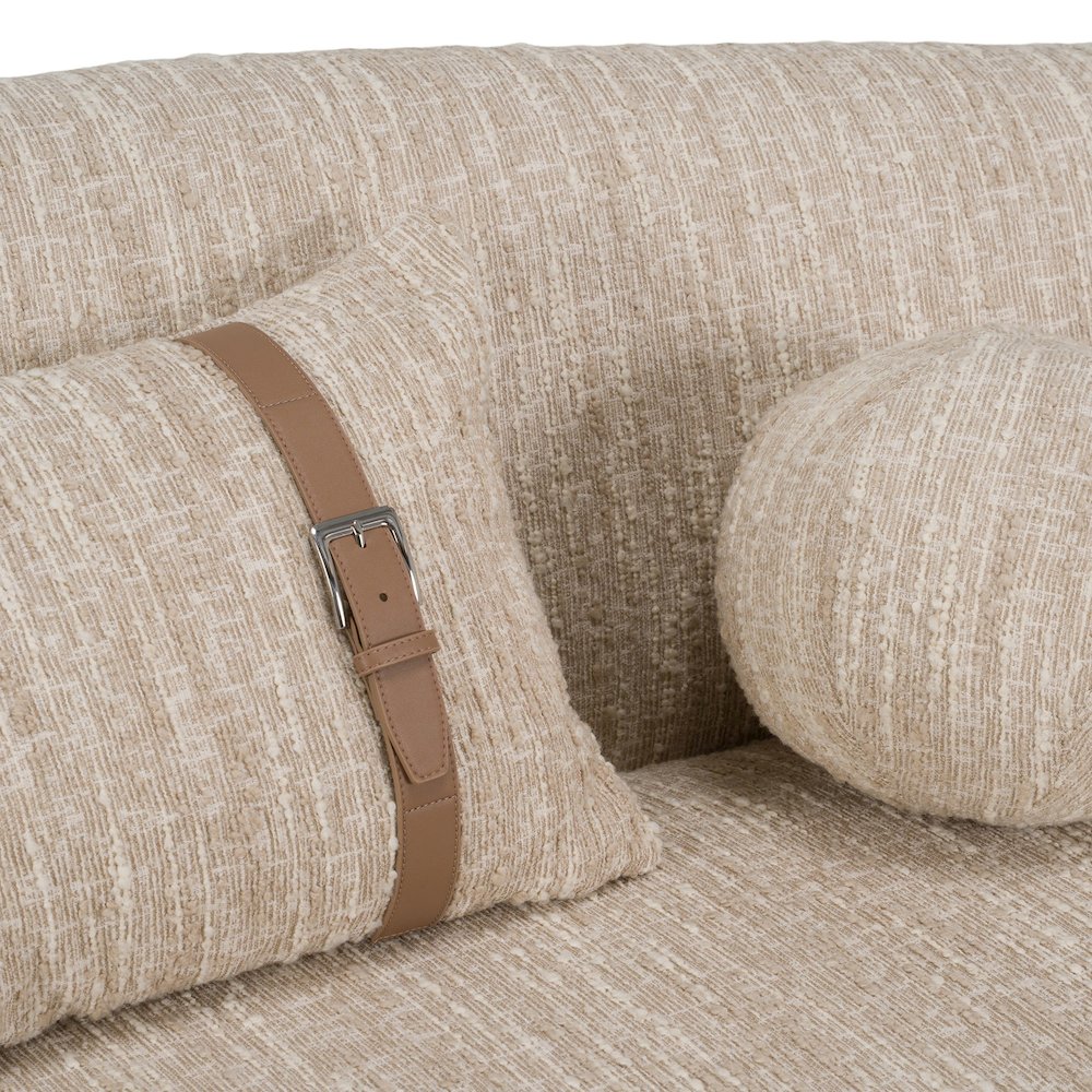 Spiro - Modern Beige Fabric Curved Sectional Sofa