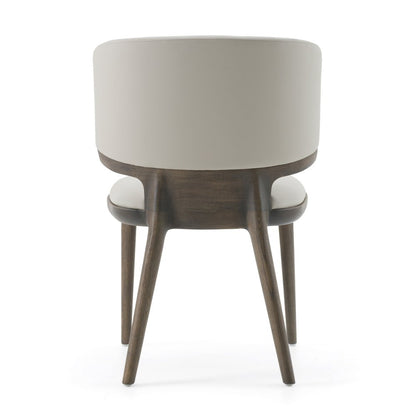Modrest Stanley Contemporary Grey Leatherette and Grey Ash Set of 2 Dining Chair