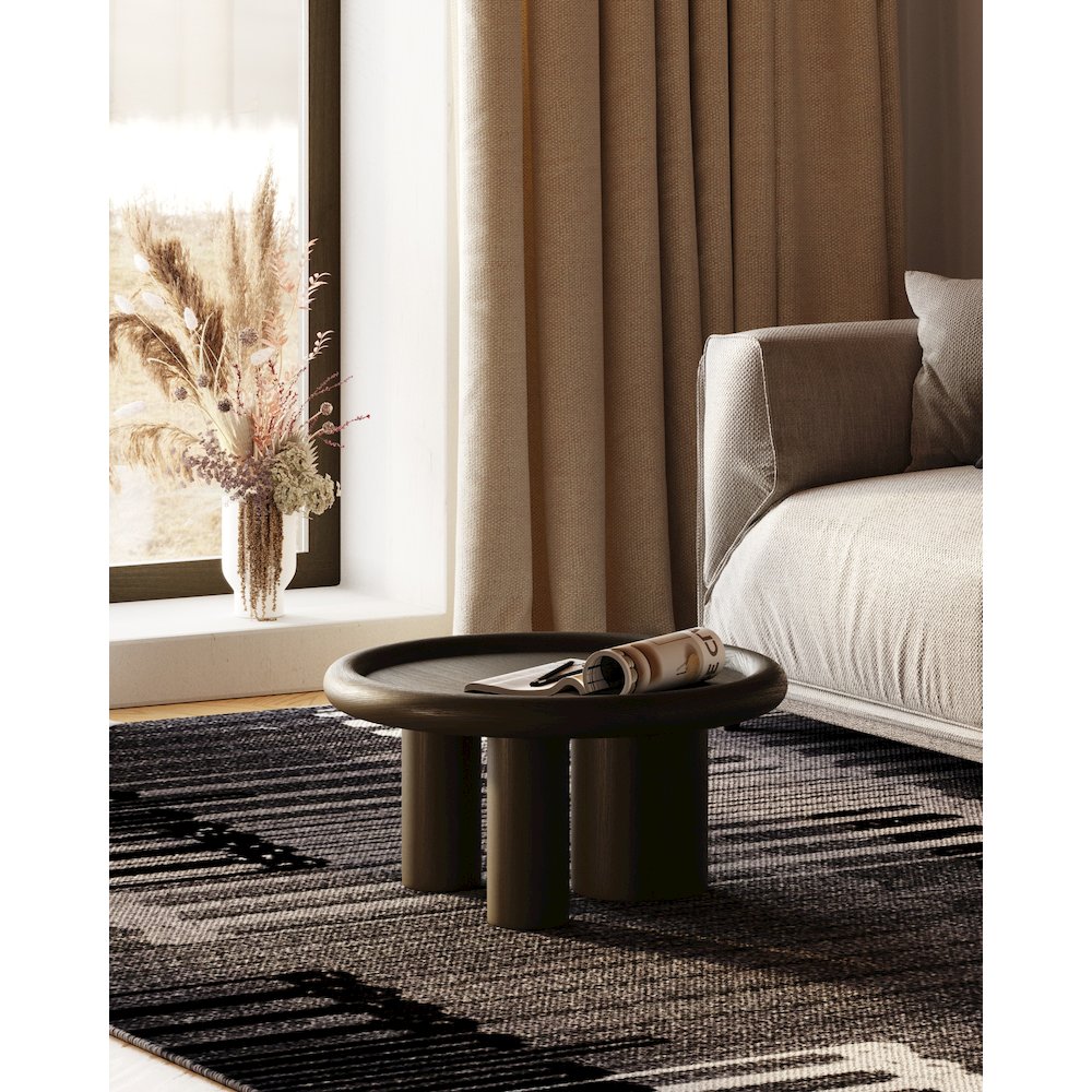 Modrest Strauss - Contemporary Brown Ash Round End Table