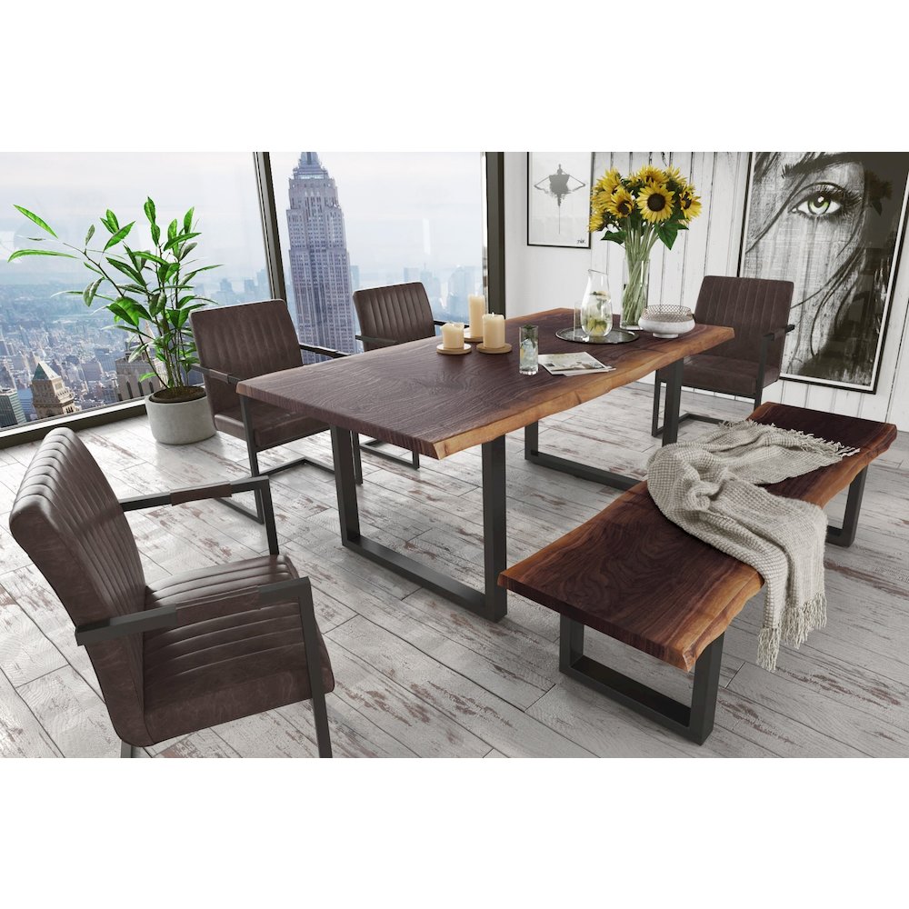 Modrest Taylor Modern Live Edge Wood Small 79" Dining Bench