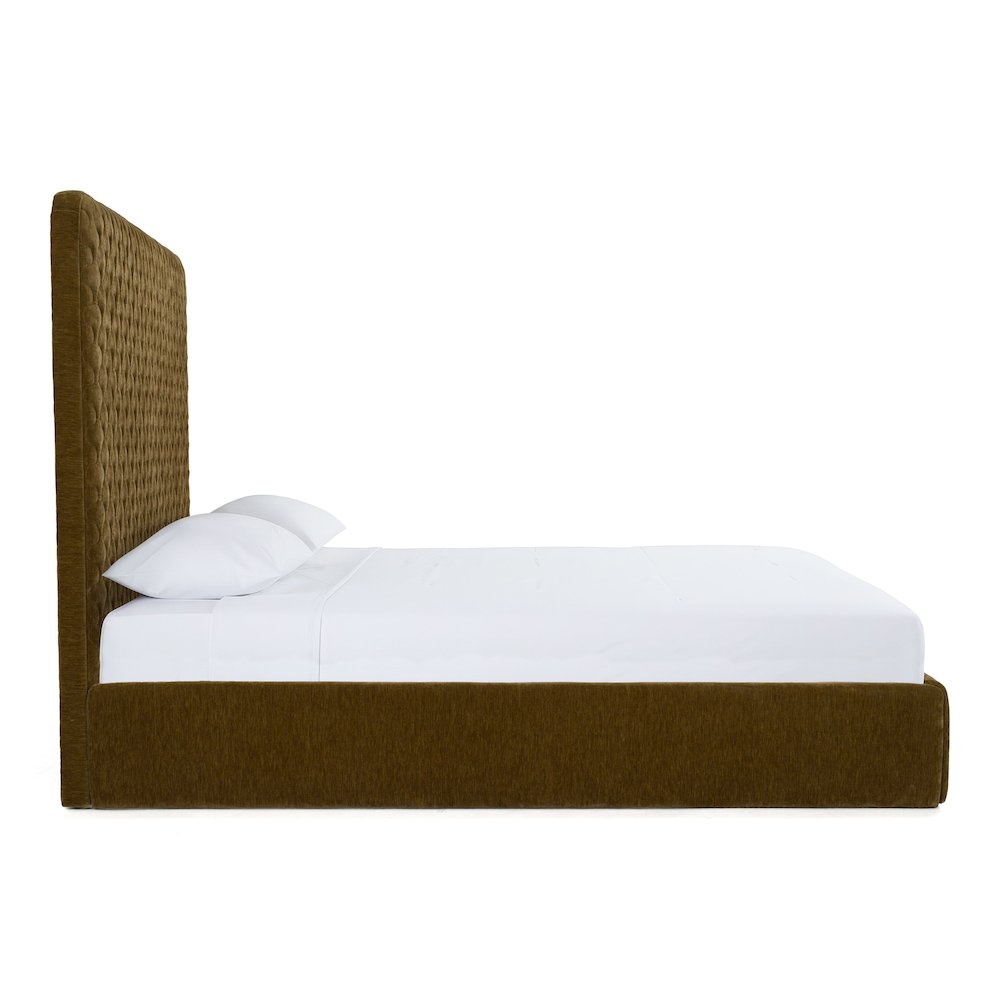 Eastern King Trieste - Modern Brown Fabric Bed