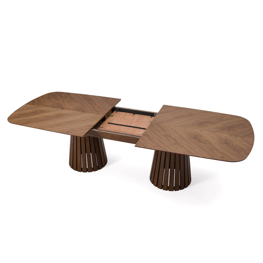 Modrest Truman - Mid-Century Modern Walnut Extendable Dining Table