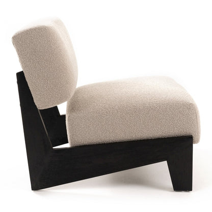 Tucker - Mid-Century Modern Light Grey Fabric Black Walnut Accent Chair