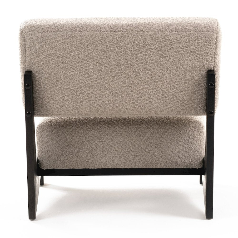 Tucker - Mid-Century Modern Light Grey Fabric Black Walnut Accent Chair