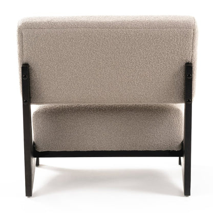 Tucker - Mid-Century Modern Light Grey Fabric Black Walnut Accent Chair