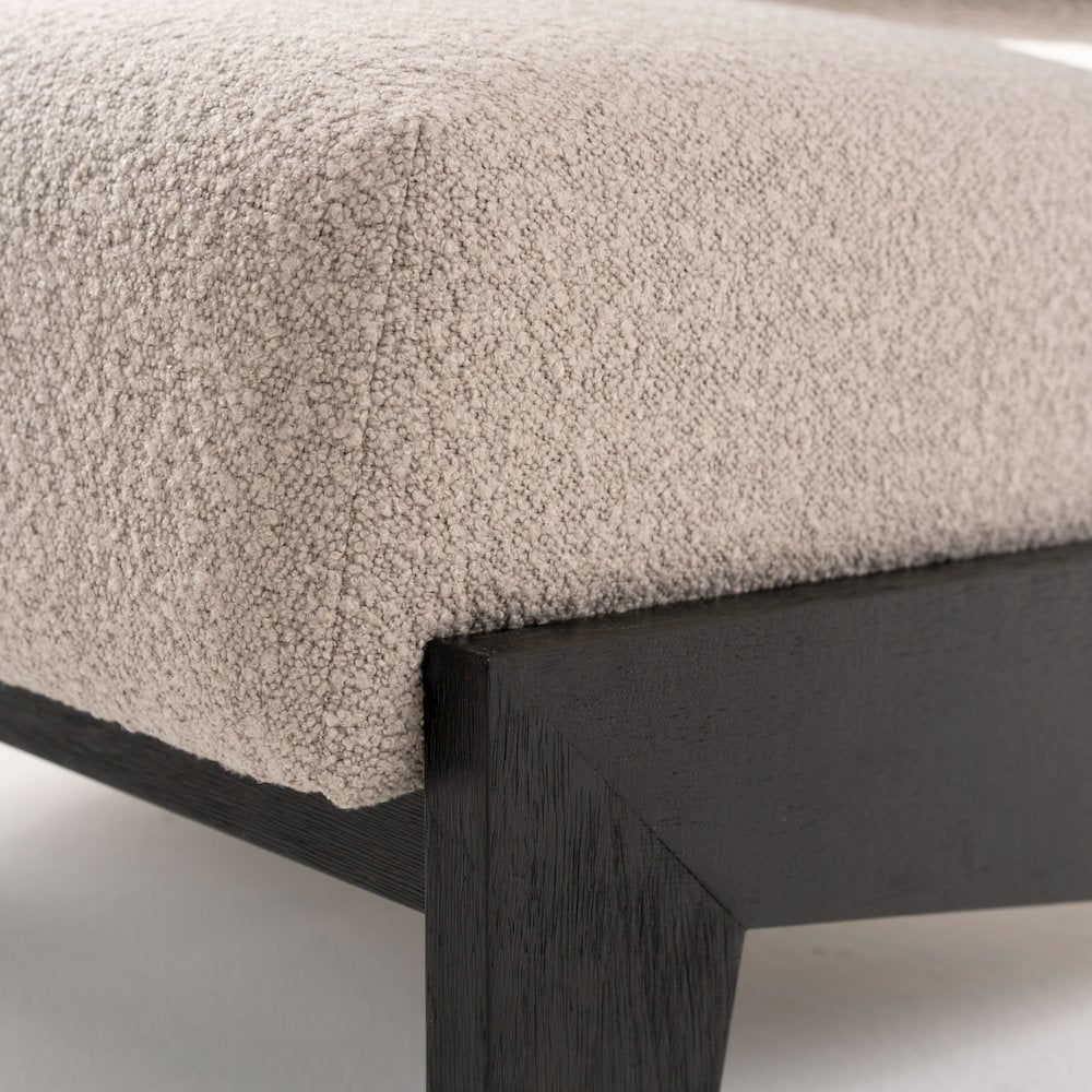 Tucker - Mid-Century Modern Light Grey Fabric Black Walnut Accent Chair