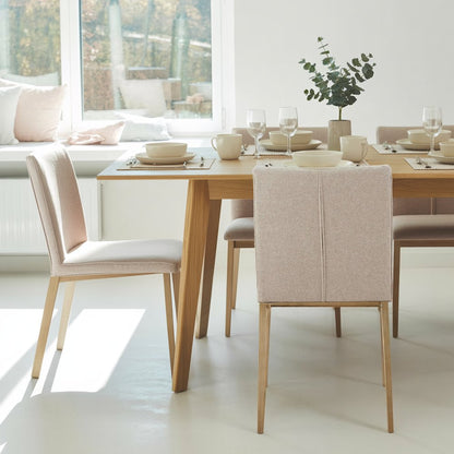 Beige Upholstered Dining Chairs Set Of 2, Modern Kitchen Chairs With Metal Legs