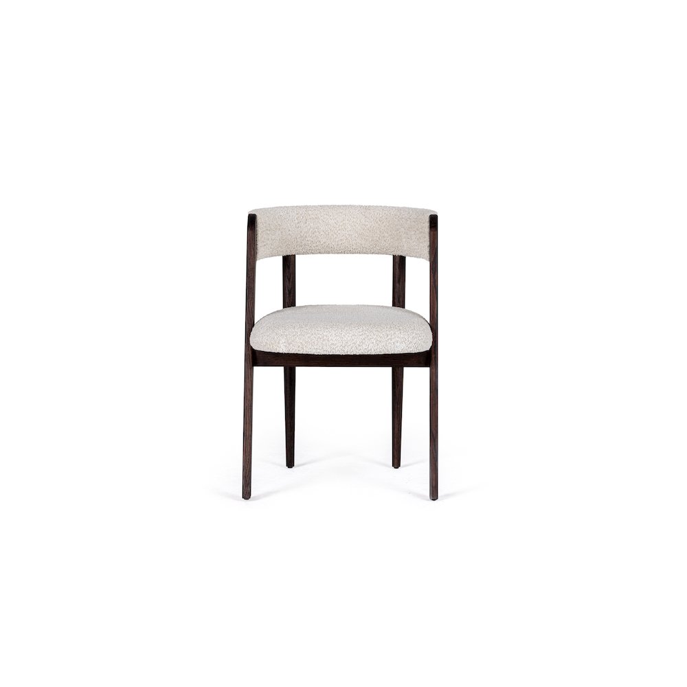 Modrest Vegas  - Modern Cream Fabric + Walnut Oak Dining Chair (Set of 2)