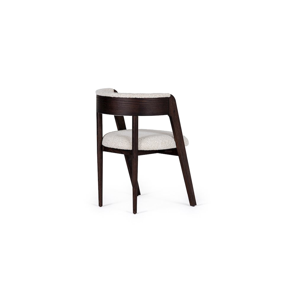 Modrest Vegas  - Modern Cream Fabric + Walnut Oak Dining Chair (Set of 2)