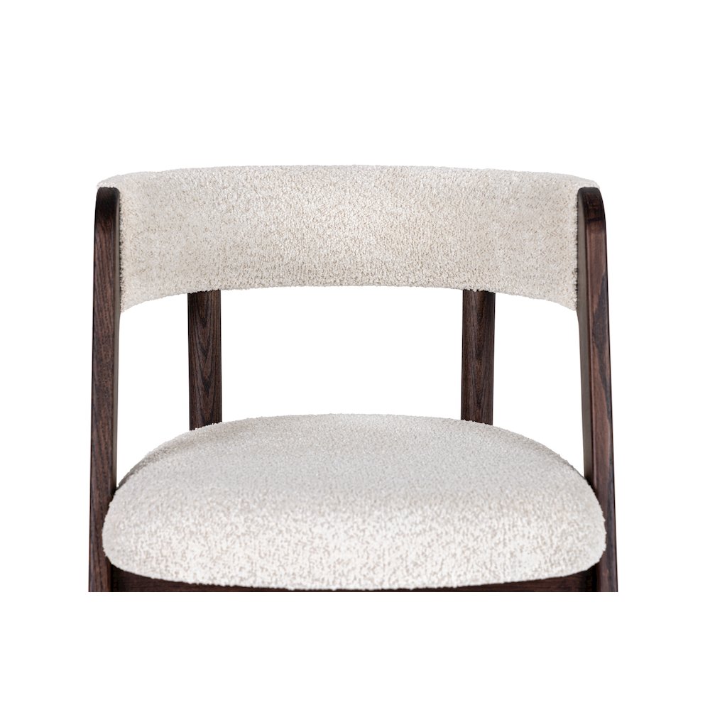 Modrest Vegas  - Modern Cream Fabric + Walnut Oak Dining Chair (Set of 2)