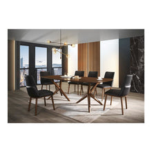Utah - Modern Walnut and Brown Eco-Leather Dining Chair- Set of 2