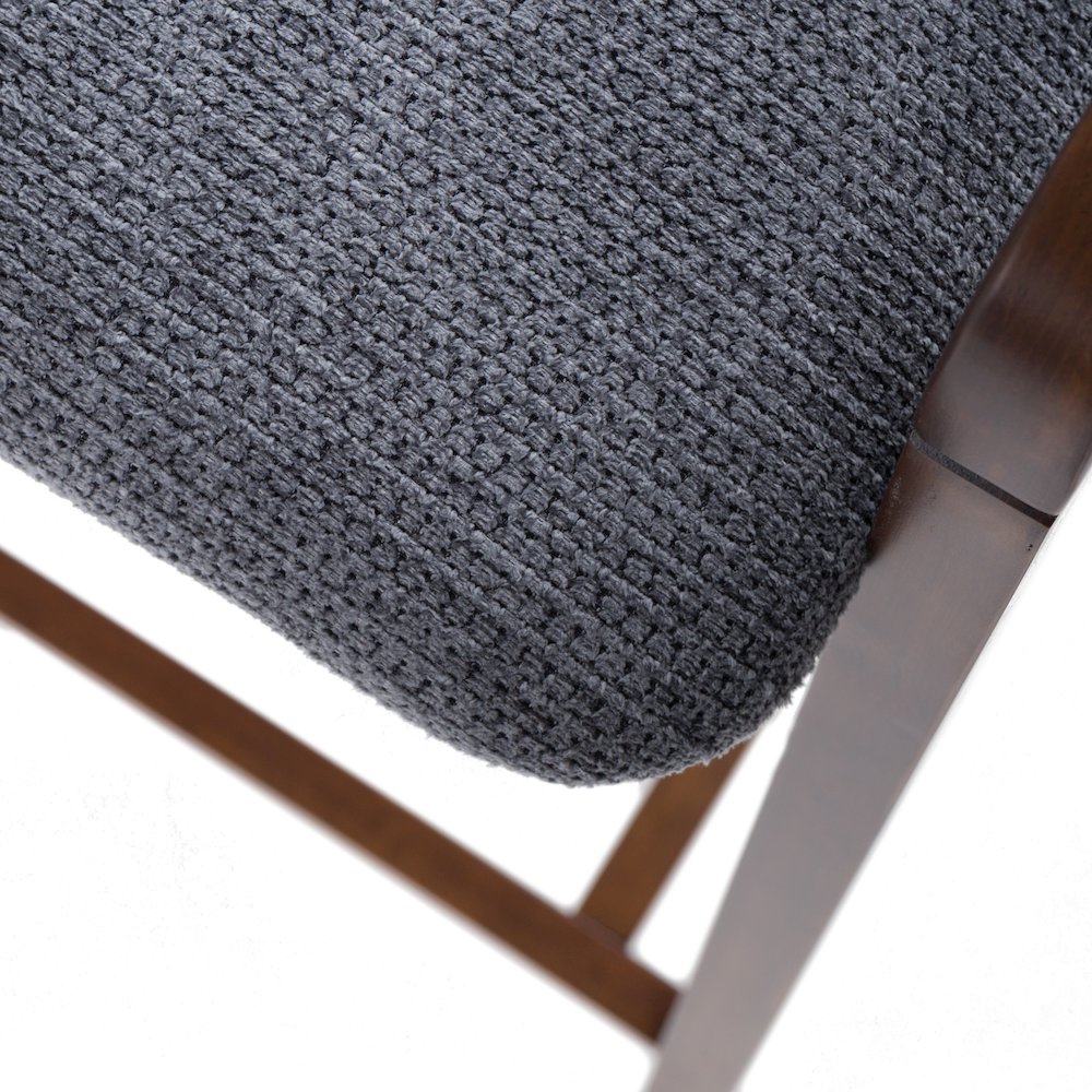 Modrest Vougler - Modern Grey Fabric + Walnut Counter Chair (Set of 2)