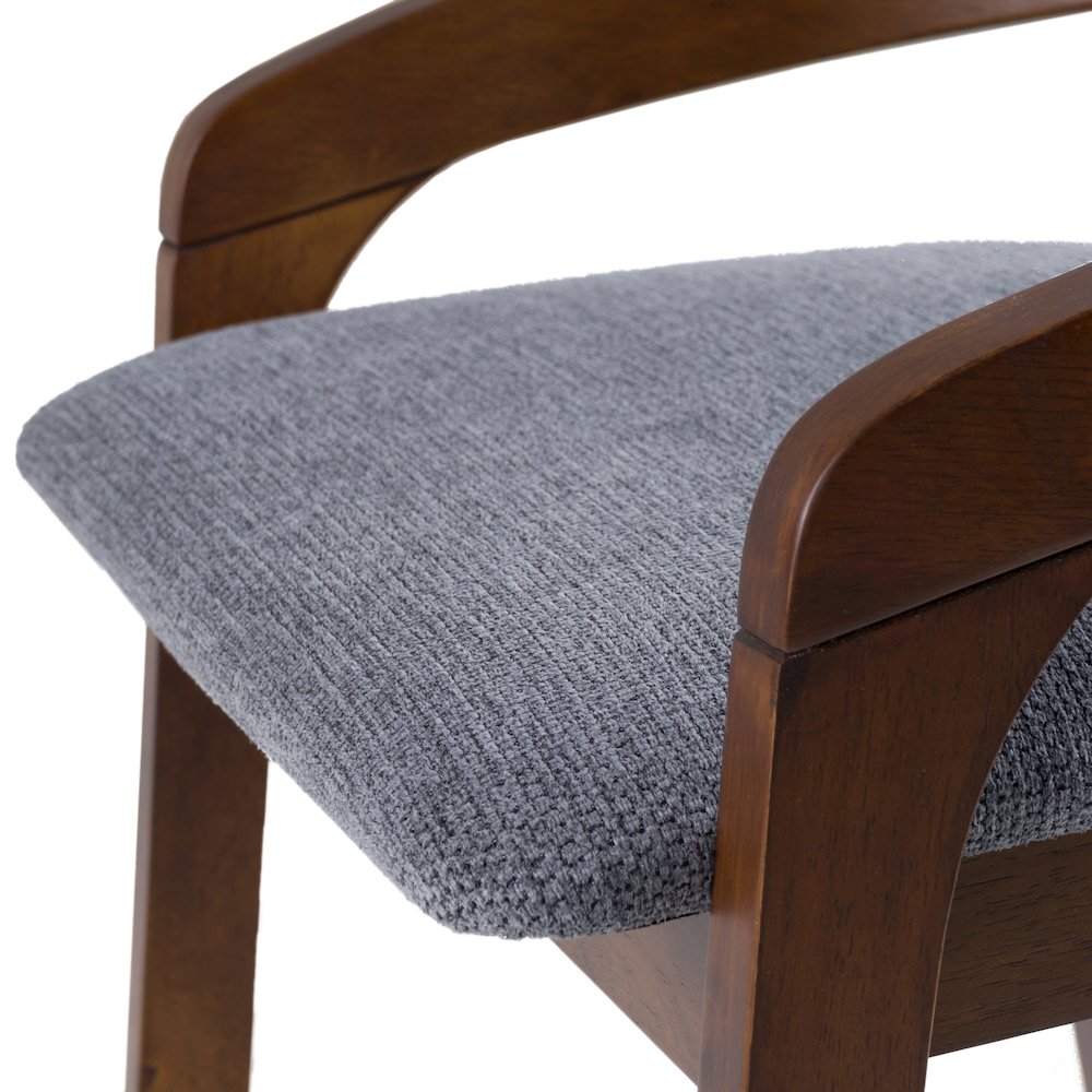 Modrest Vougler - Modern Grey Fabric + Walnut Counter Chair (Set of 2)