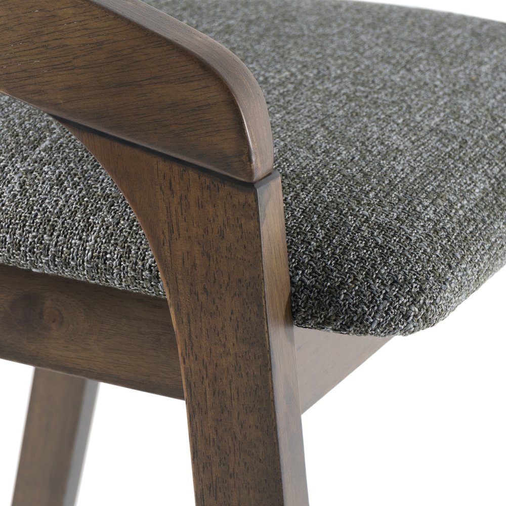 Modrest Vougler - Modern Grey Fabric + Wenge Counter Chair (Set of 2)