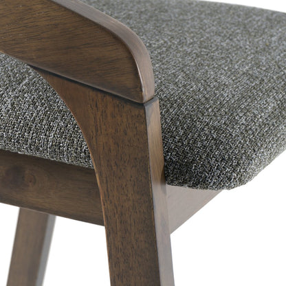 Modrest Vougler - Modern Grey Fabric + Wenge Counter Chair (Set of 2)