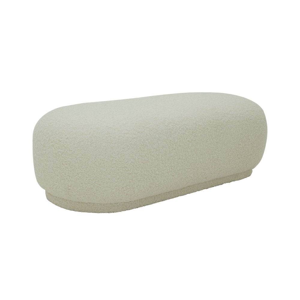 Divani Casa Kael - Contemporary White Sherpa Ottoman