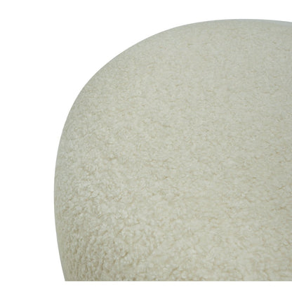 Divani Casa Kael - Contemporary White Sherpa Ottoman