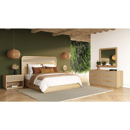 Modrest Gavin - Modern Natural Ash + Rattan Nightstand