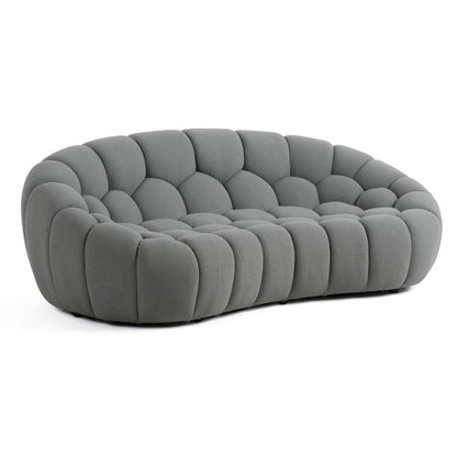 Divani Casa Yolonda - Modern Curved Light Grey Fabric Loveseat