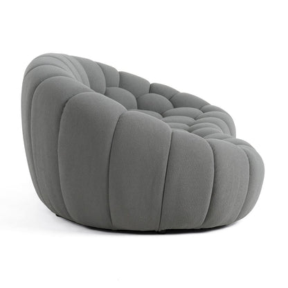 Divani Casa Yolonda - Modern Curved Light Grey Fabric Loveseat