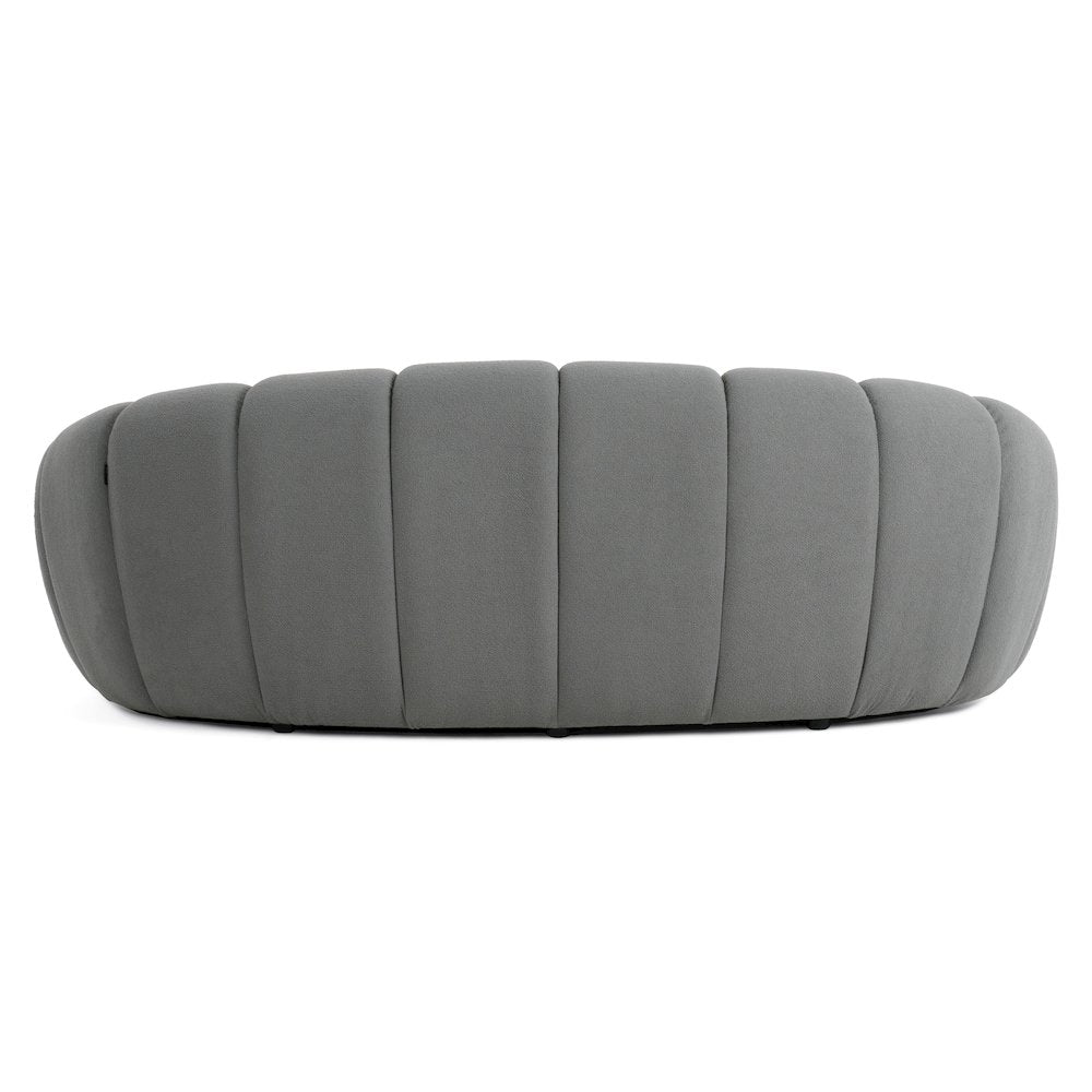 Divani Casa Yolonda - Modern Curved Light Grey Fabric Loveseat