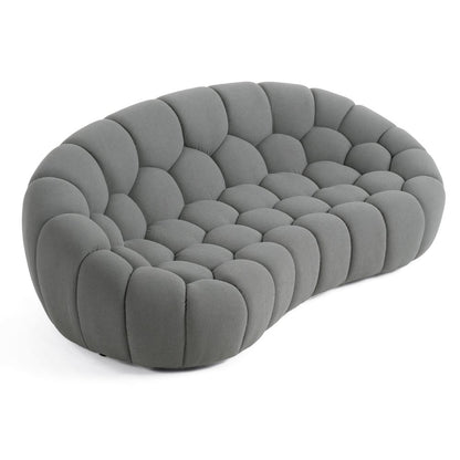 Divani Casa Yolonda - Modern Curved Light Grey Fabric Loveseat