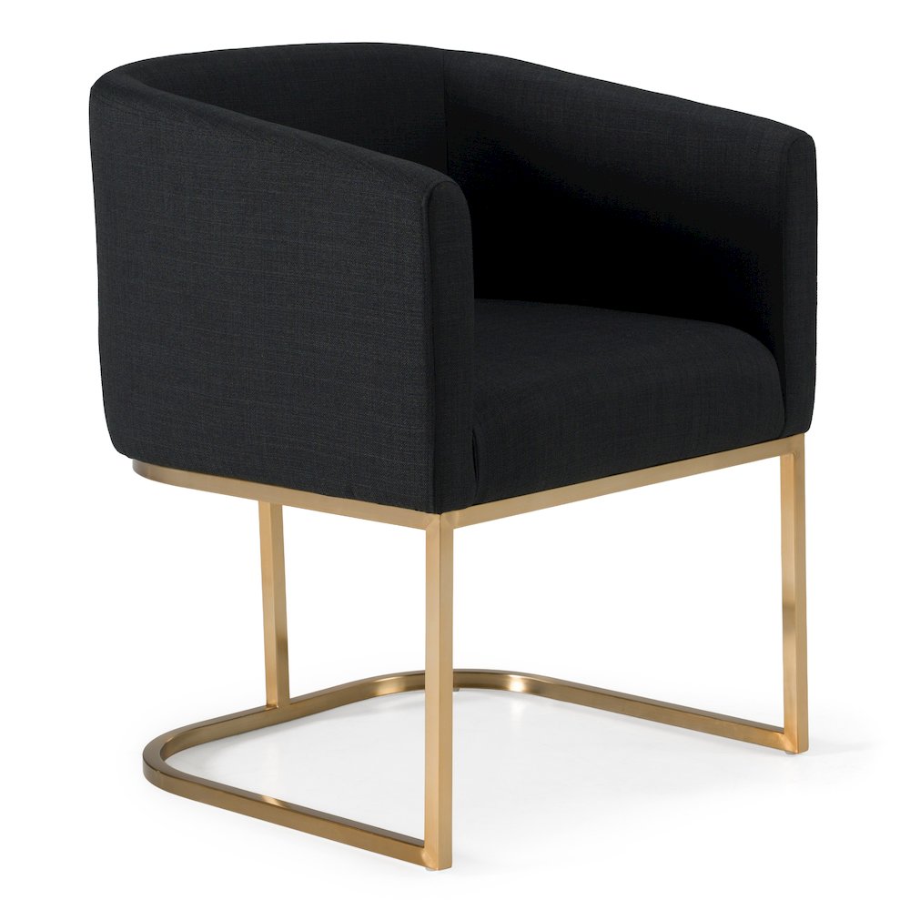 Yukon - Modern Black and Antique Brass Dining Chair