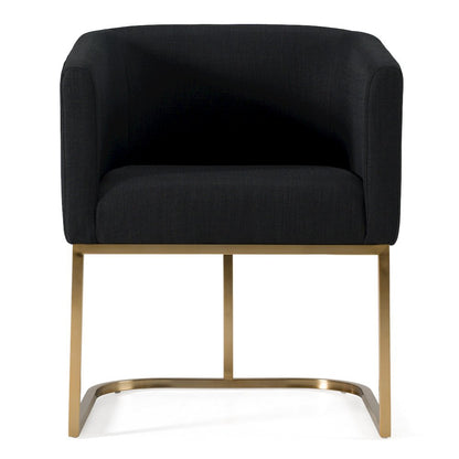 Yukon - Modern Black and Antique Brass Dining Chair