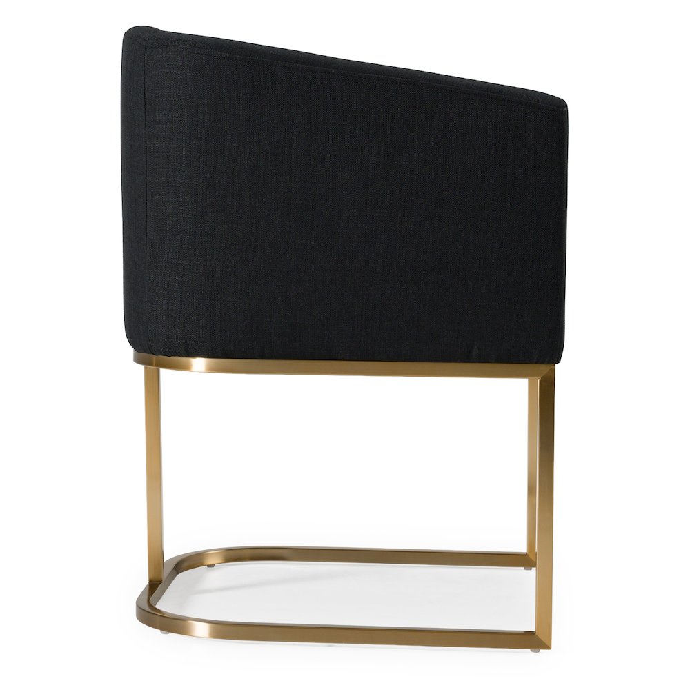 Yukon - Modern Black and Antique Brass Dining Chair