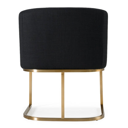 Yukon - Modern Black and Antique Brass Dining Chair