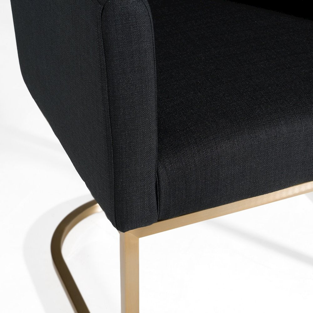 Yukon - Modern Black and Antique Brass Dining Chair