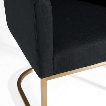Yukon - Modern Black and Antique Brass Dining Chair