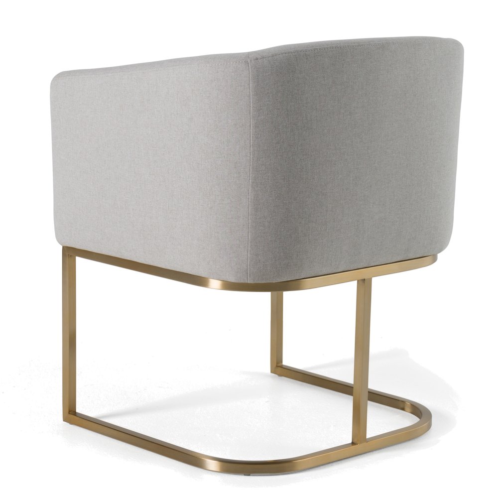 Modrest Yukon - Modern Light Grey Fabric Dining Chair
