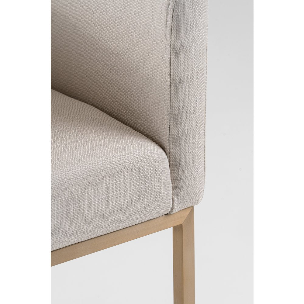 Modrest Yukon - Modern Off White Fabric & Brushed Brass Counter Chair