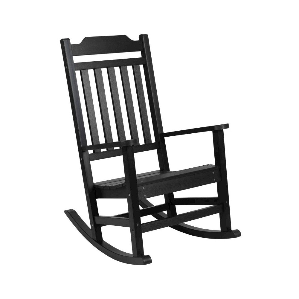 All-Weather Poly Resin Rocking Chair in Black