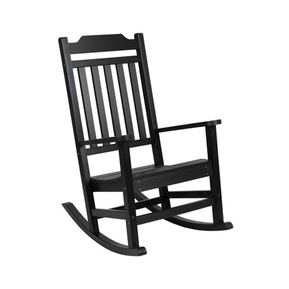 All-Weather Poly Resin Rocking Chair in Black
