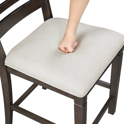 Victoria Asian Hardwood Counter Height Chair, Set of 2 in Dark Espresso