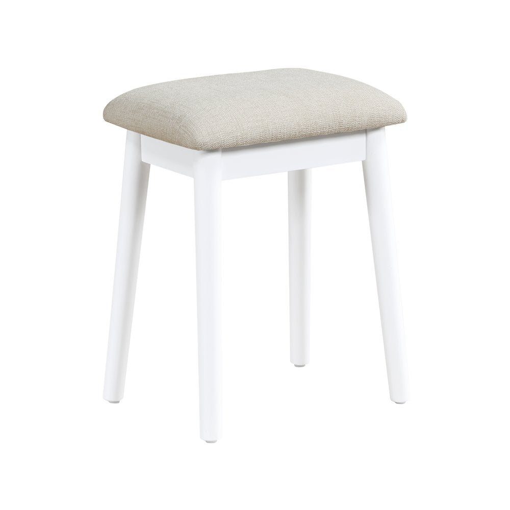 Camilla Acacia Vanity Dresser with Mirror and Stool in White