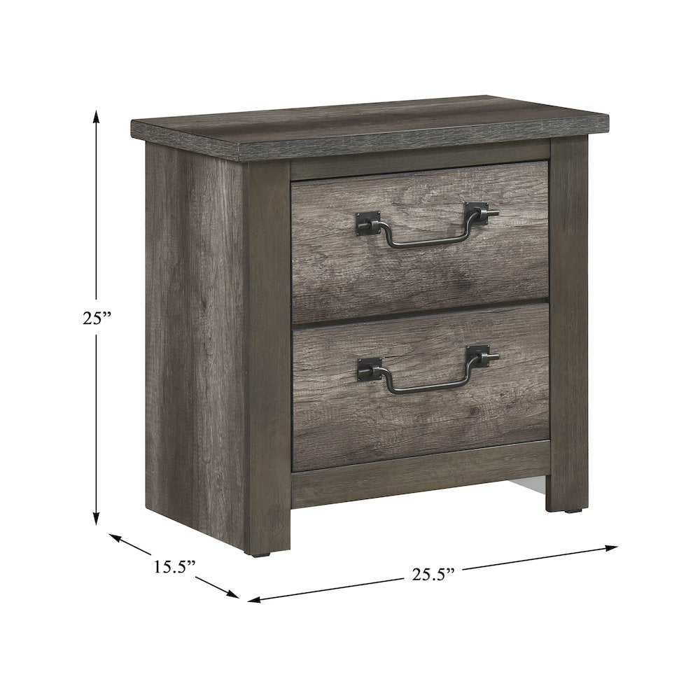 Lenior Asian Hardwood Nightstand in Gray